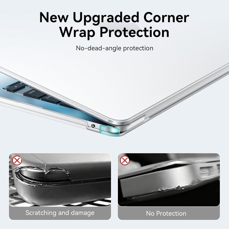 Eoocoo Compatible with MacBook Air 13 inch Case 2026 2025-2022 M4 M3 M2 Model A3240 A3113 A2681, Mac Air 13.6 inch Matte Hard Shell & Keyboard Cover & Screen Film & Type-C, Frost Clear - Image 4